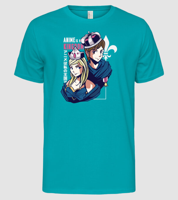 Anime este Regatul meu model turcoaz pe tricou