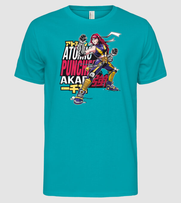 Anime fată Războinic model turcoaz pe tricou
