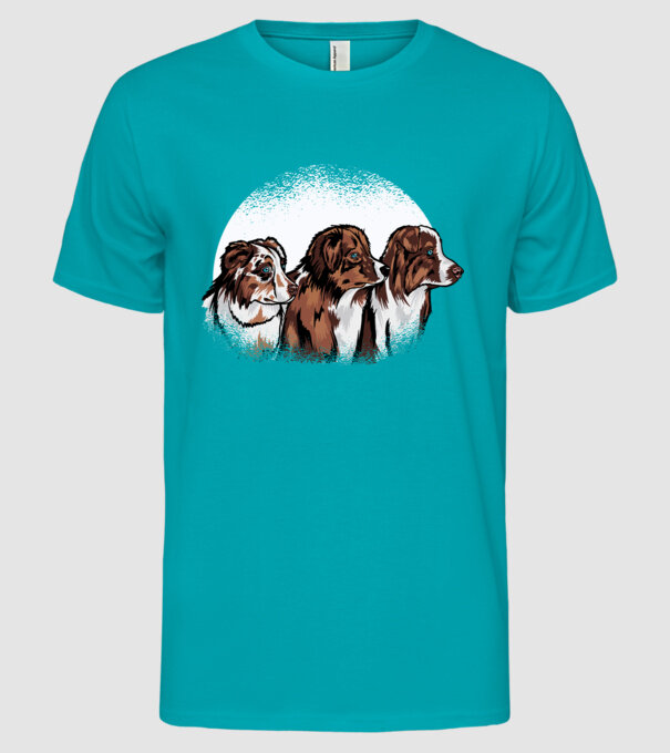 Câine ciobănesc Australian model turcoaz pe tricou