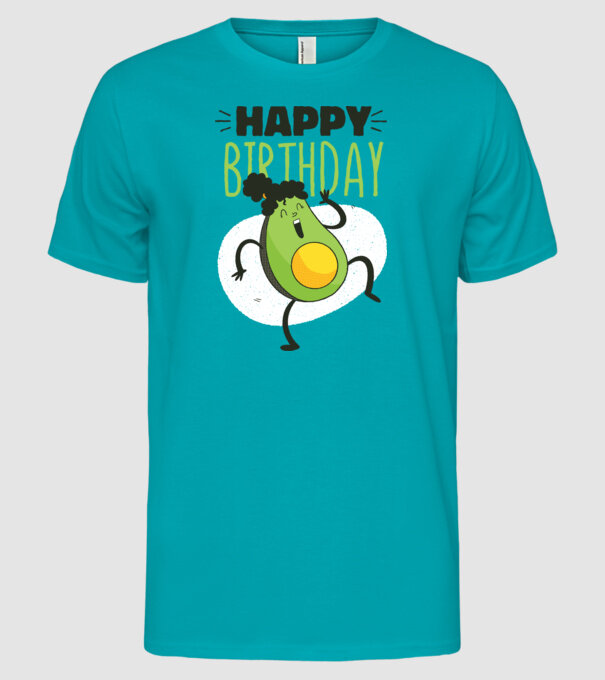 Avocado La mulți ani model turcoaz pe tricou