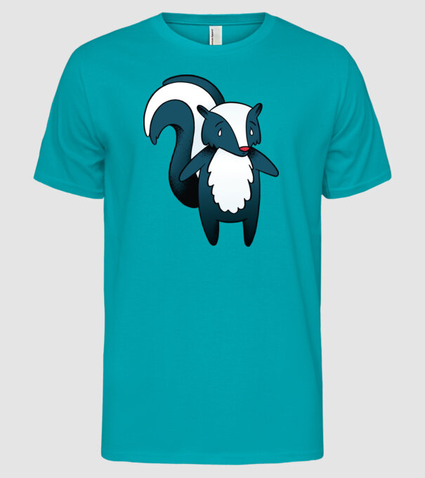 Bursuc puturos model turcoaz pe tricou