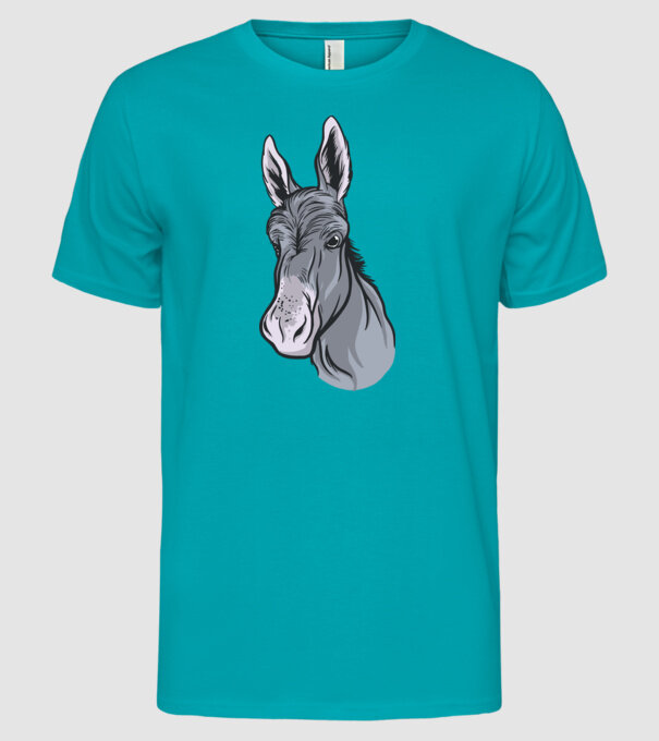 Măgăruș model turcoaz pe tricou