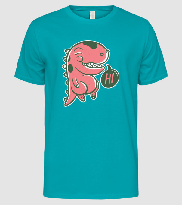 Dinozaur drăguț model turcoaz pe tricou