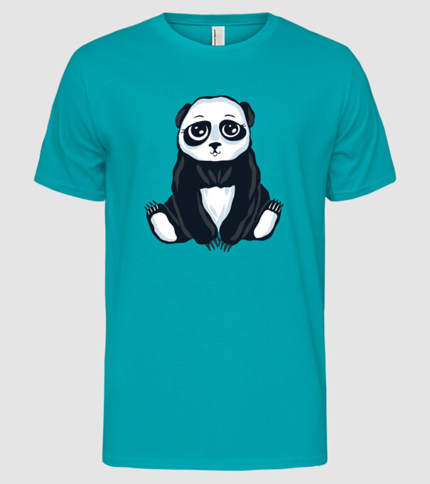 Panda drăguț model turcoaz pe tricou