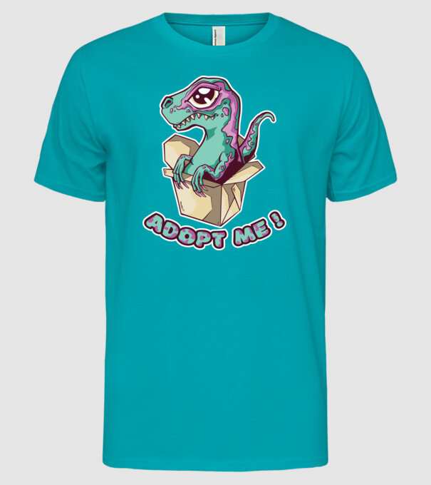 Raptor drăguț model turcoaz pe tricou