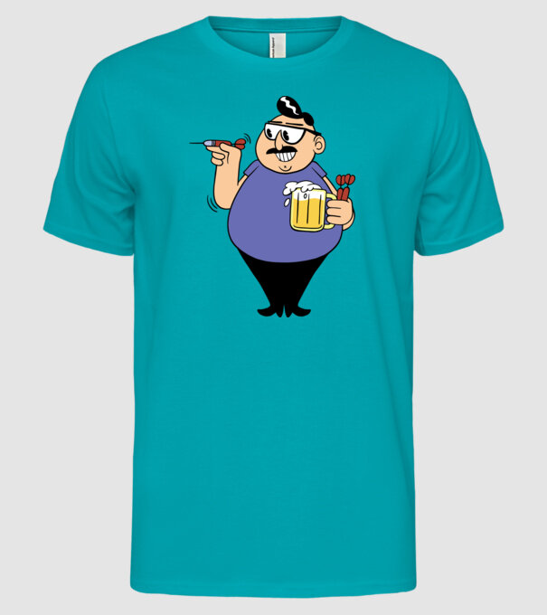 Jucător de darts model turcoaz pe tricou