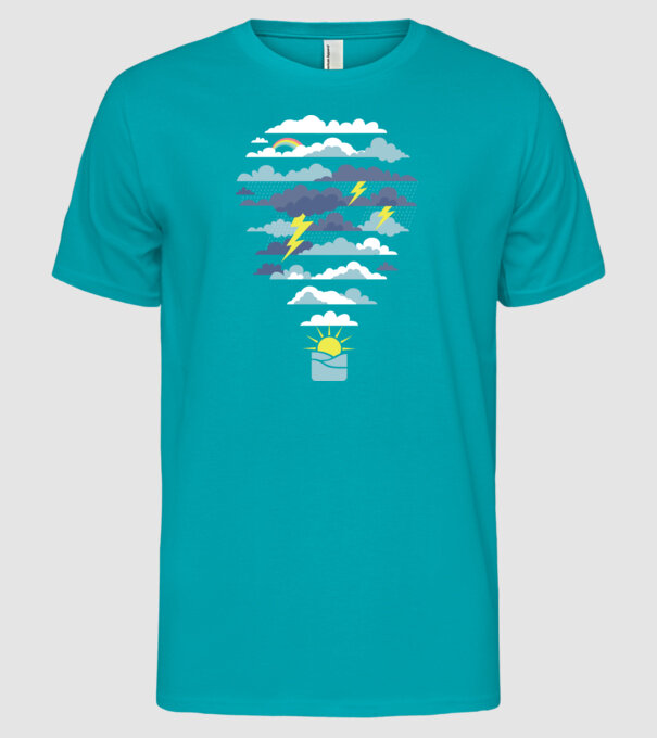 Nor Balon model turcoaz pe tricou