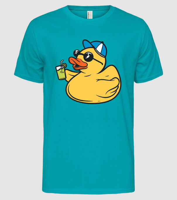 rățușcă de cauciuc Vacanță model turcoaz pe tricou
