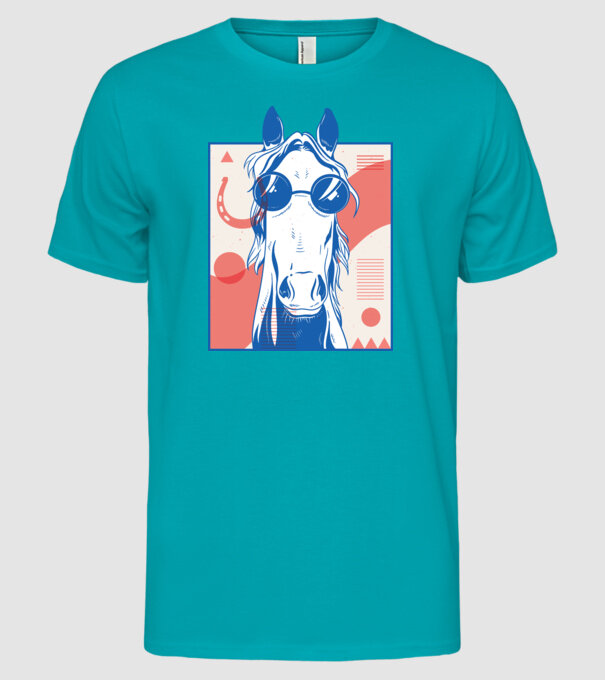 Cal Hippy model turcoaz pe tricou