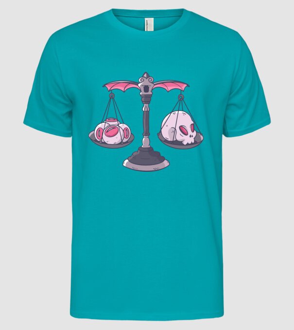 Balanță Horror model turcoaz pe tricou