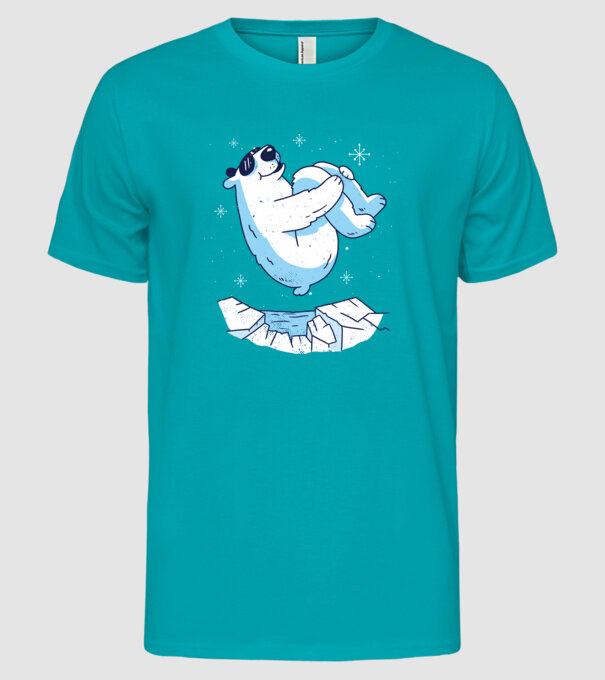 Urs polar Săritură bombă model turcoaz pe tricou