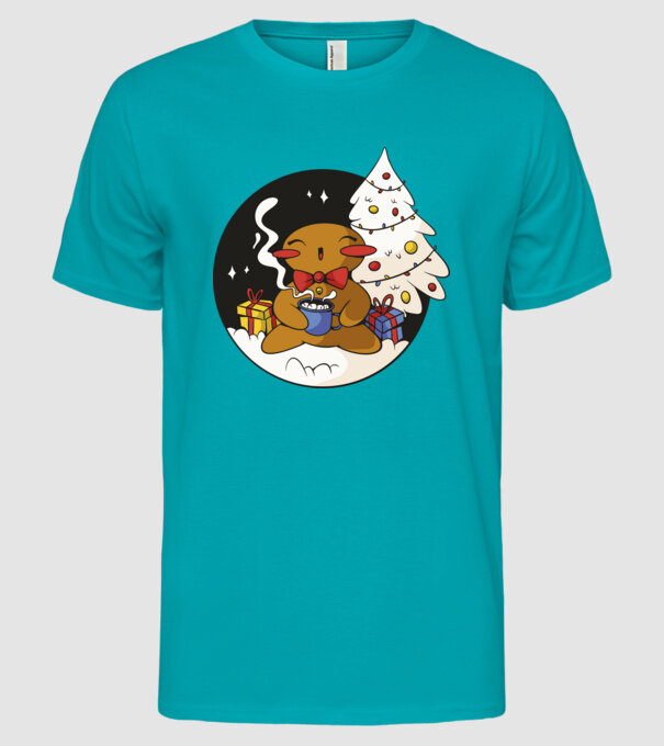 Turtă dulce de Crăciun model turcoaz pe tricou