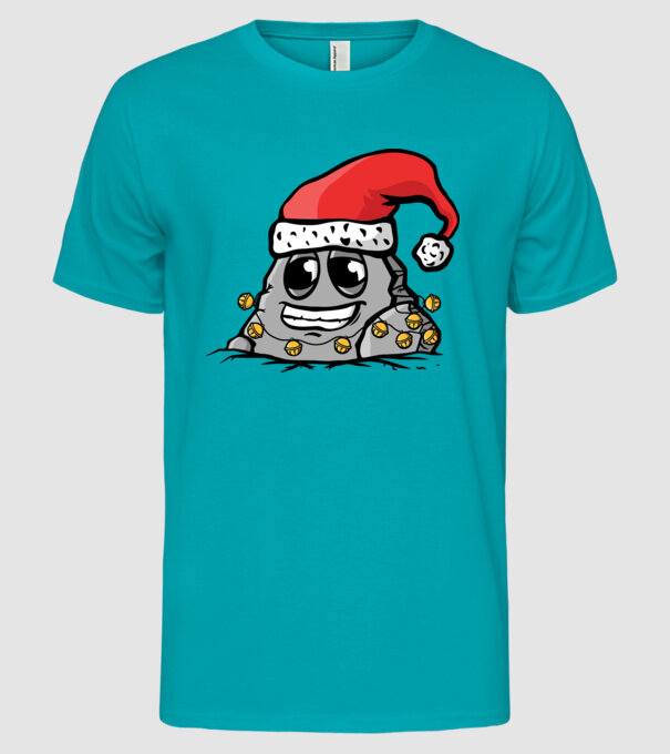 Stâncă de Crăciun model turcoaz pe tricou