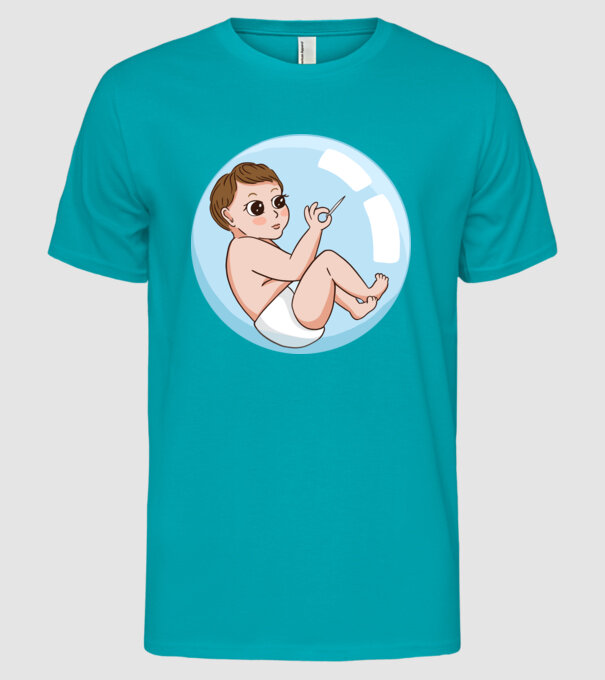 Bebeluș model turcoaz pe tricou