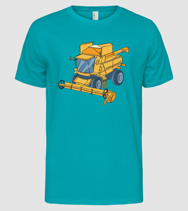 Combină agricolă model turcoaz pe tricou