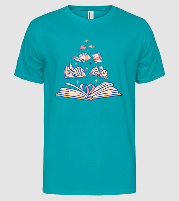 Cărți model turcoaz pe tricou