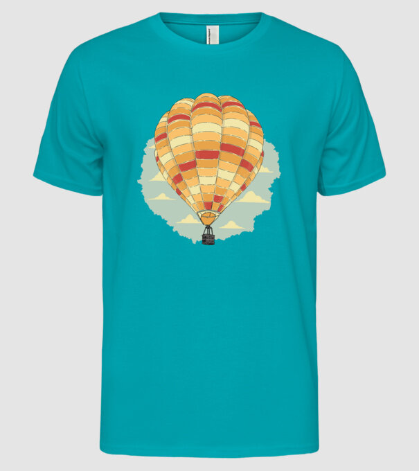Aerostat model turcoaz pe tricou