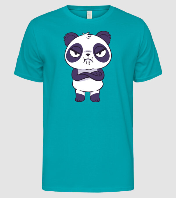 Panda furios model turcoaz pe tricou
