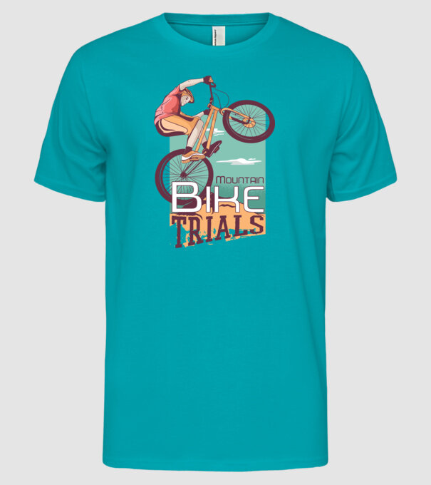 Truc Mountainbike model turcoaz pe tricou