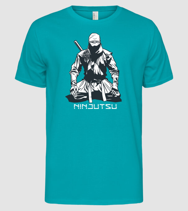 Ninja model turcoaz pe tricou