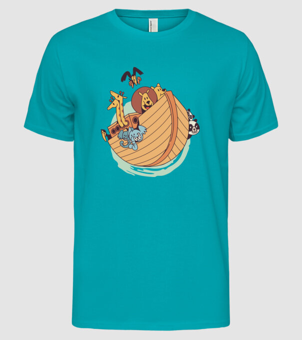 Arca lui Noe model turcoaz pe tricou