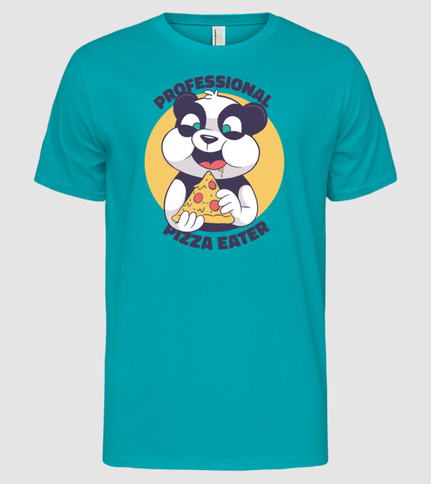 Panda Pizza model turcoaz pe tricou