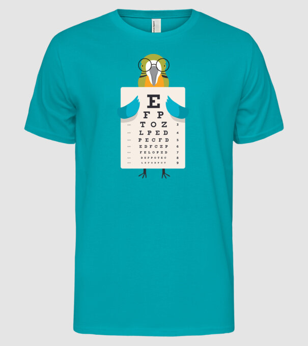 Oftalmolog papagal model turcoaz pe tricou