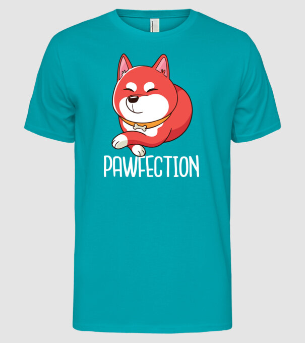 Pawfection Shiba Perfect model turcoaz pe tricou