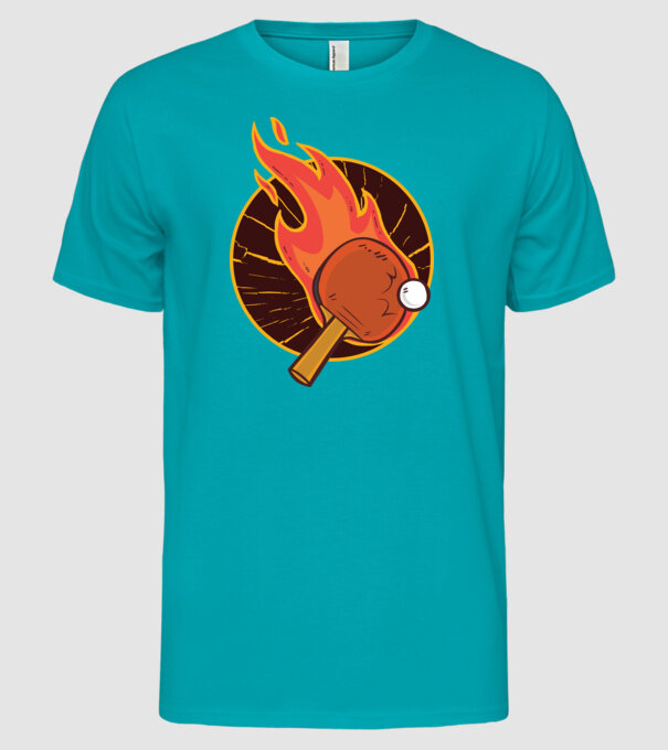 Paletă de ping-pong model turcoaz pe tricou
