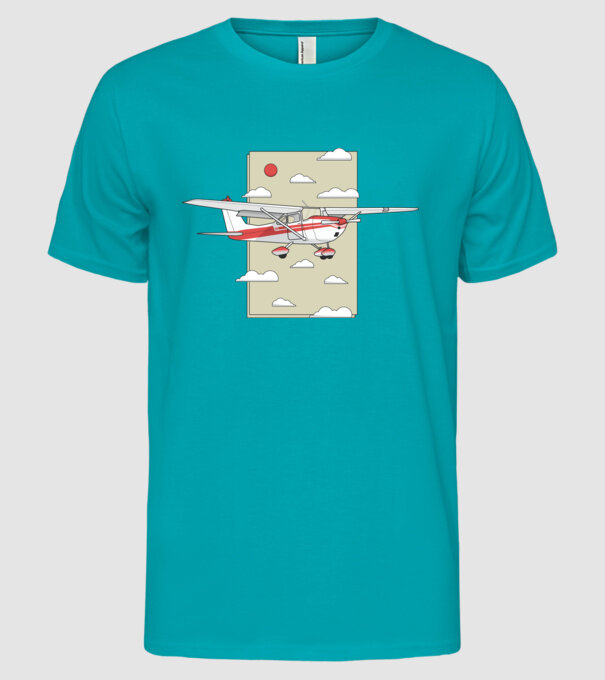 Avion cu elice model turcoaz pe tricou