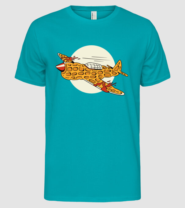 Prăjitură zburătoare model turcoaz pe tricou