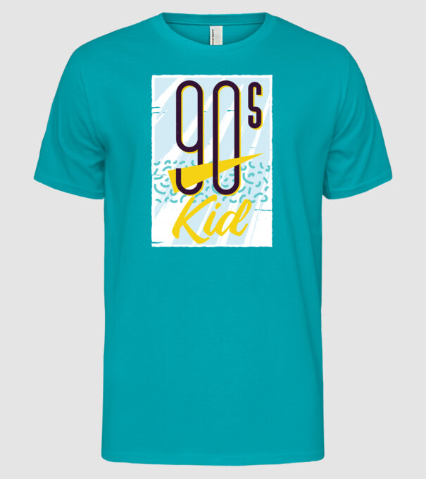 Retro 90s Kid model turcoaz pe tricou