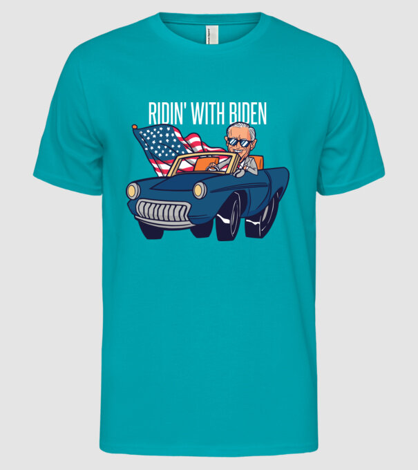 'Ridin'' with Biden - SUA 2020 alegeri' model turcoaz pe tricou