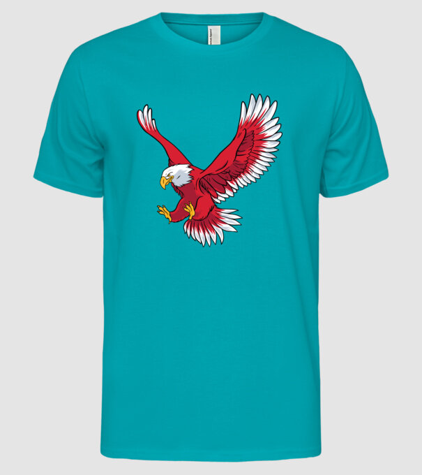Vultur model turcoaz pe tricou
