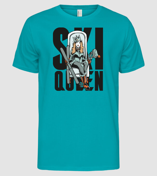 Ski Queen - Regină schioară model turcoaz pe tricou