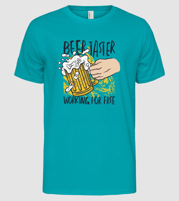 Degustare de bere model turcoaz pe tricou