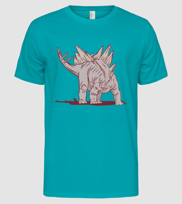 Stegosaurus dinozaur model turcoaz pe tricou