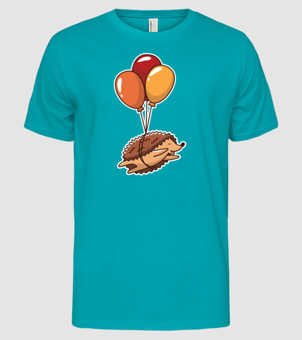 Arici cu balon model turcoaz pe tricou