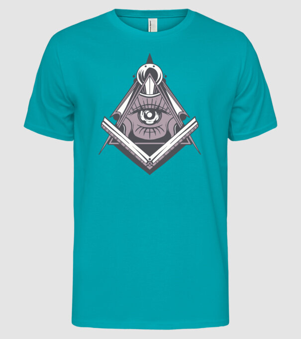 Masoni Illuminati model turcoaz pe tricou