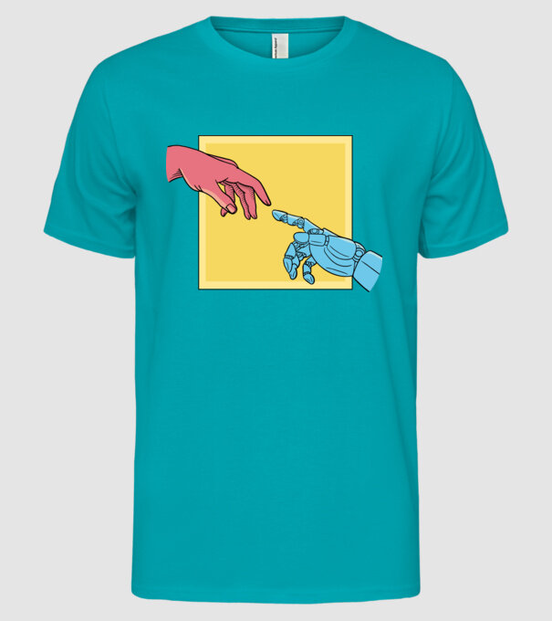 Robot creație model turcoaz pe tricou