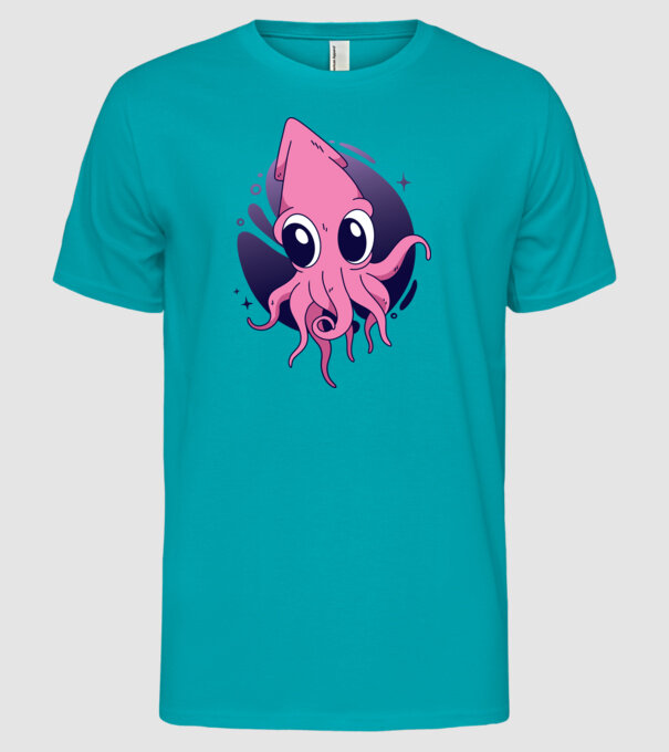 Calmar model turcoaz pe tricou