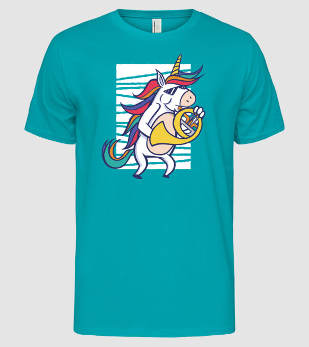 Unicorn Corn model turcoaz pe tricou