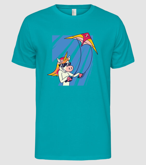 Unicorn lansează zmeie tricou drăguț model turcoaz pe tricou