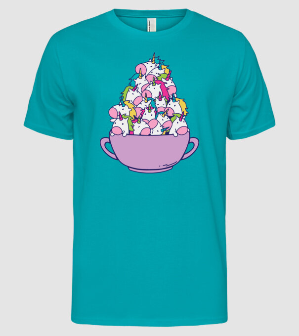 Bol Unicorn model turcoaz pe tricou