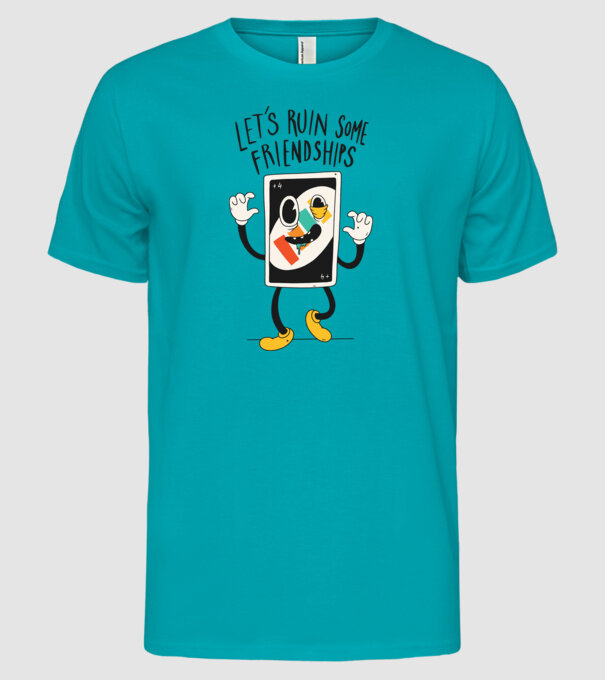 UNO +4 Cărți model turcoaz pe tricou