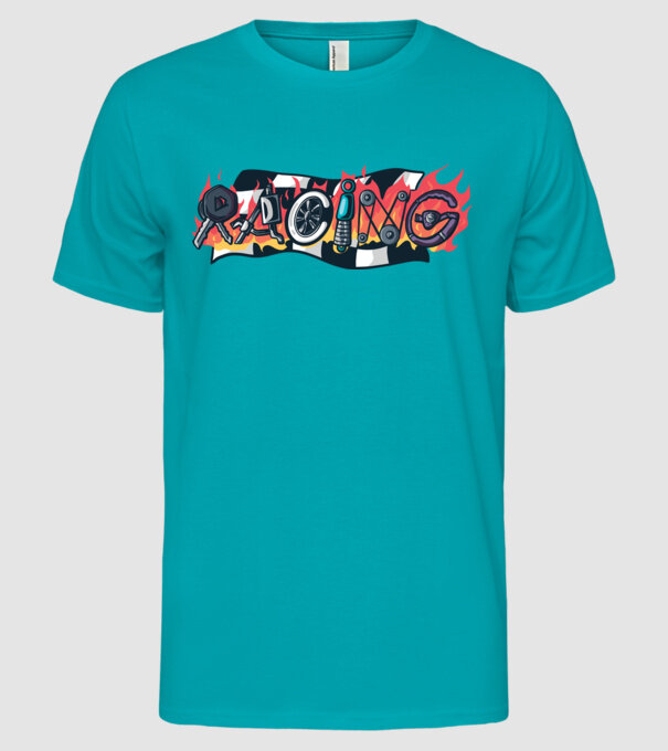 Cursă Racing model turcoaz pe tricou