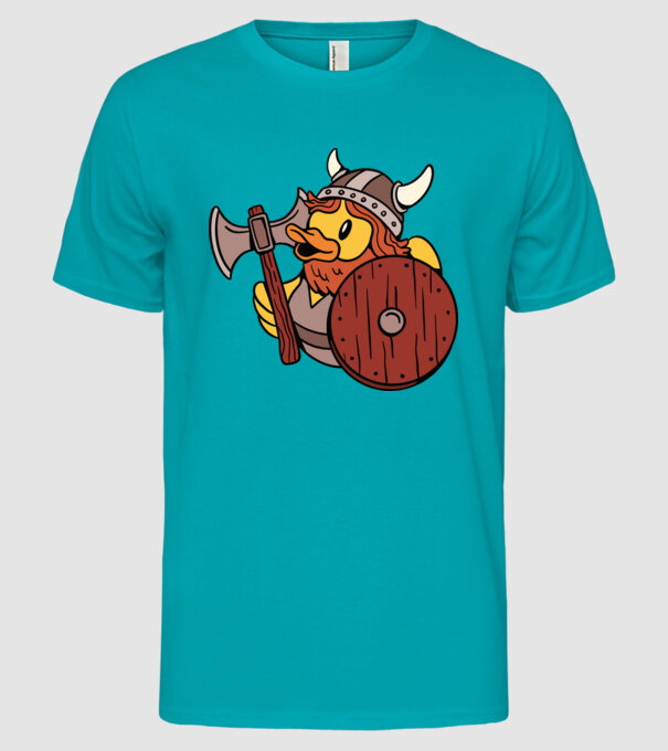 Rățușcă de cauciuc Viking model turcoaz pe tricou