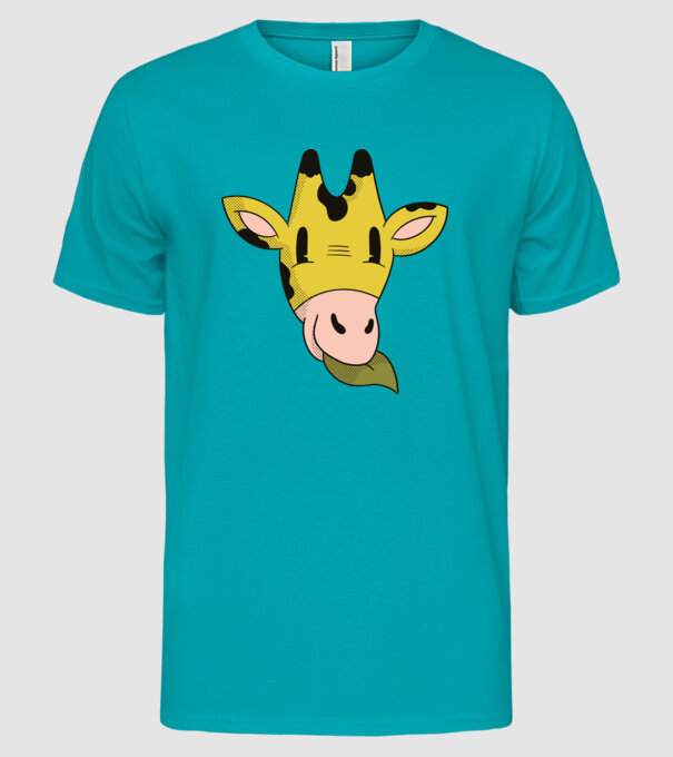 Cap Girafă model turcoaz pe tricou