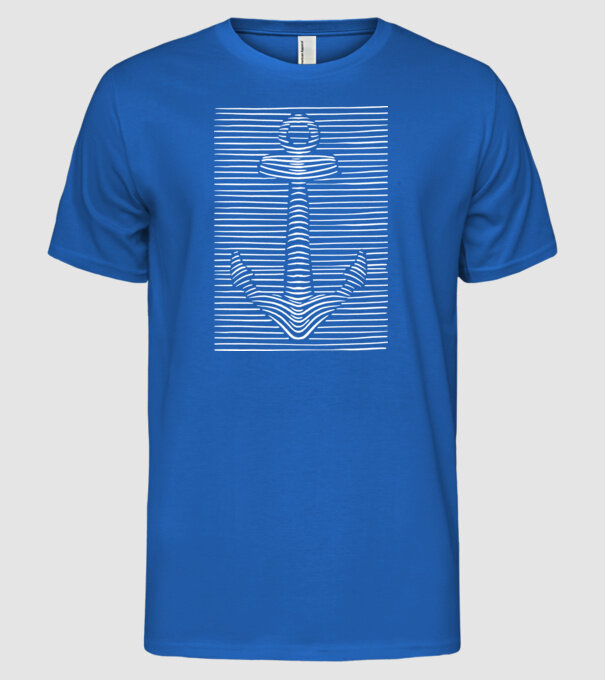 Linii Ancoră model albastru regal pe tricou