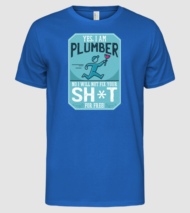 Da, sunt instalator model albastru regal pe tricou